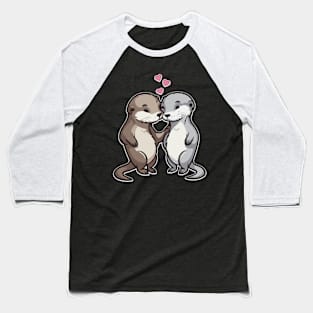 Otter in Love Baseball T-Shirt